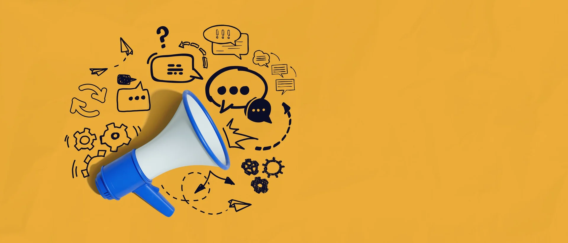 Kreative Marketing- und Message-Illustration